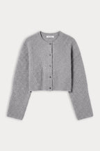 THE CHUNKY KNIT CARDIGAN HEATHER GREY