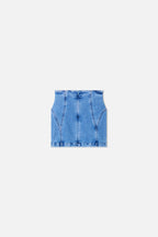 DOLLY LACE UP MINI SKIRT INDIGO1090