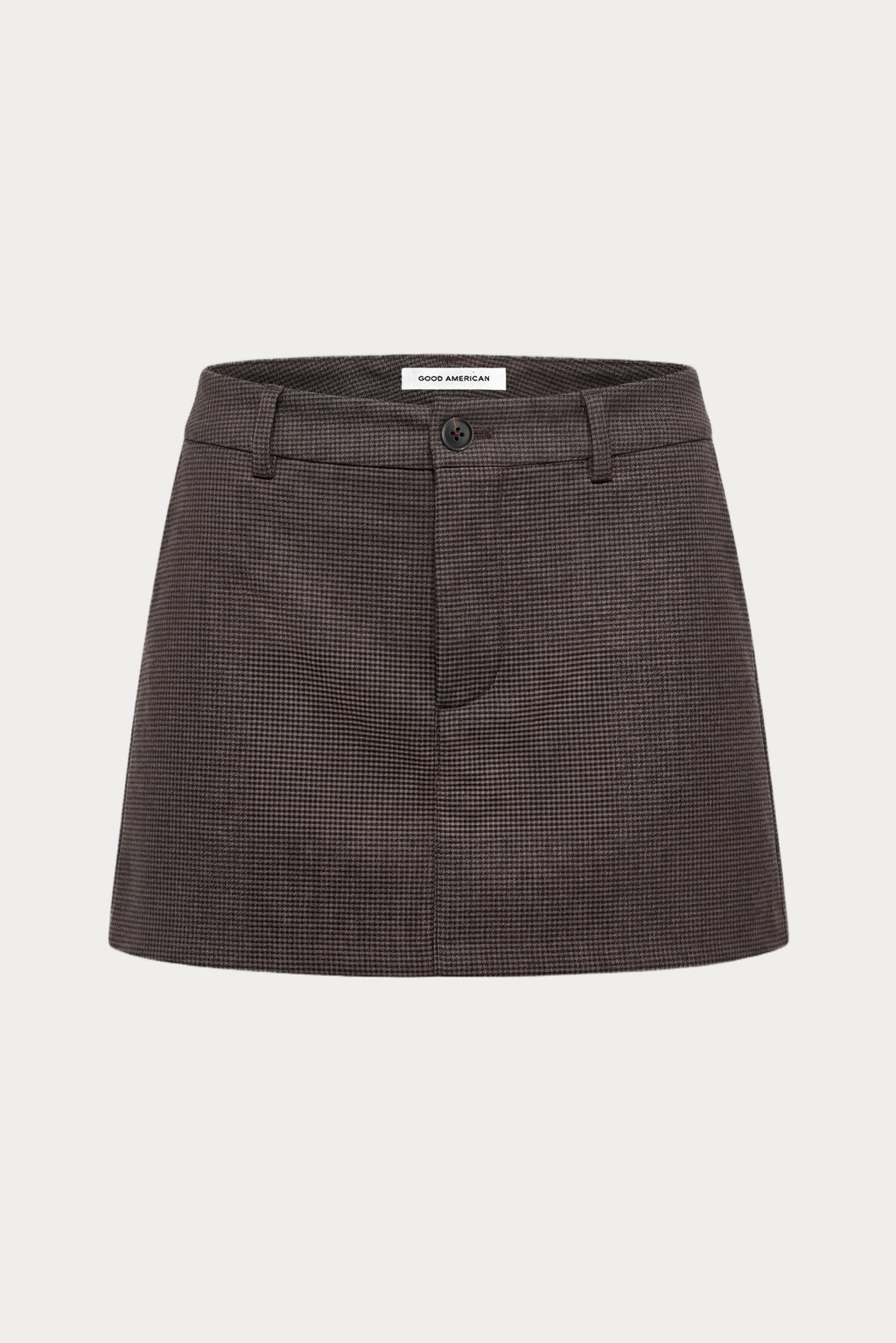 THE TROUSER MINI SKIRT CHARCOAL MINI HOUNDSTOOTH