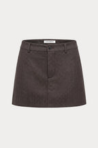 THE TROUSER MINI SKIRT CHARCOAL MINI HOUNDSTOOTH
