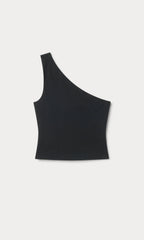 SUPER STRETCH ONE SHOULDER TANK BLACK001