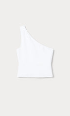 SUPER STRETCH ONE SHOULDER TANK WHITE001
