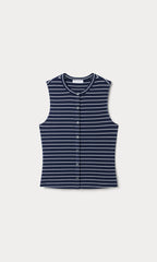 THE RIB SPLAY TOP SIMPLE STRIPE HORIZON INK