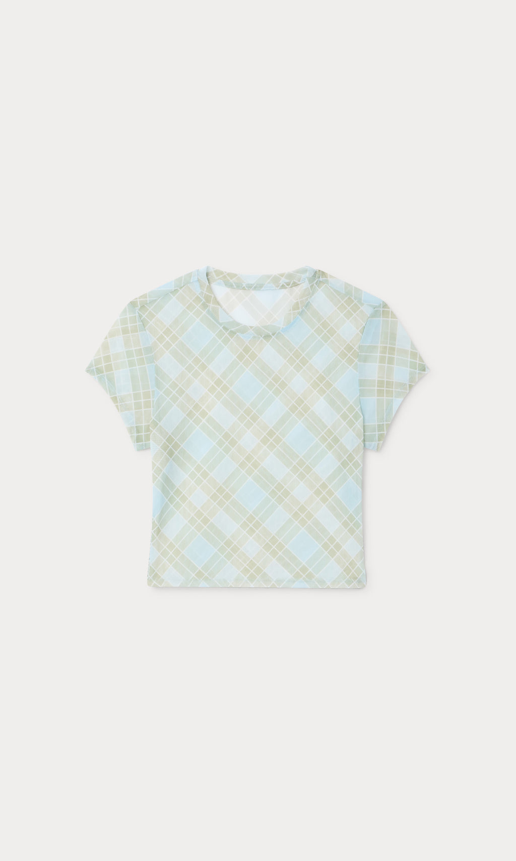 THE MESH BABY TEE SUMMER PLAID HONEY