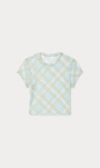 THE MESH BABY TEE SUMMER PLAID HONEY