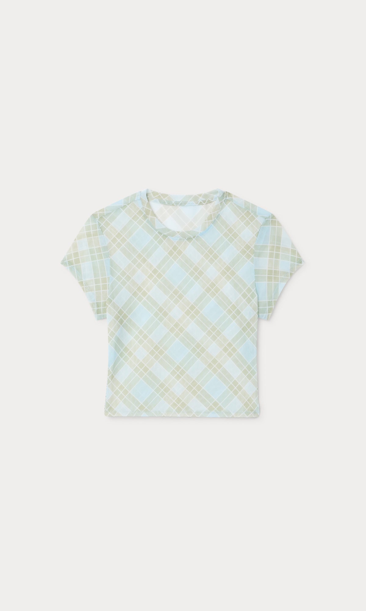 THE MESH BABY TEE SUMMER PLAID HONEY