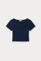 THE POINTELLE SQUARE NECK TOP HORIZON INK