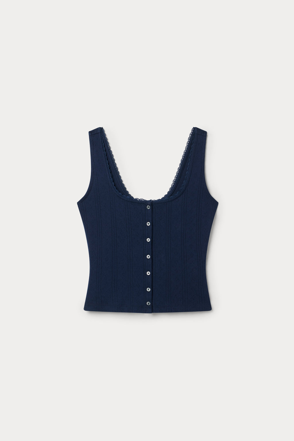THE POINTELLE BUTTON DOWN TANK HORIZON INK