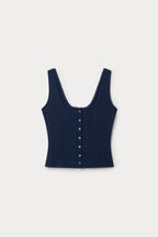 THE POINTELLE BUTTON DOWN TANK HORIZON INK