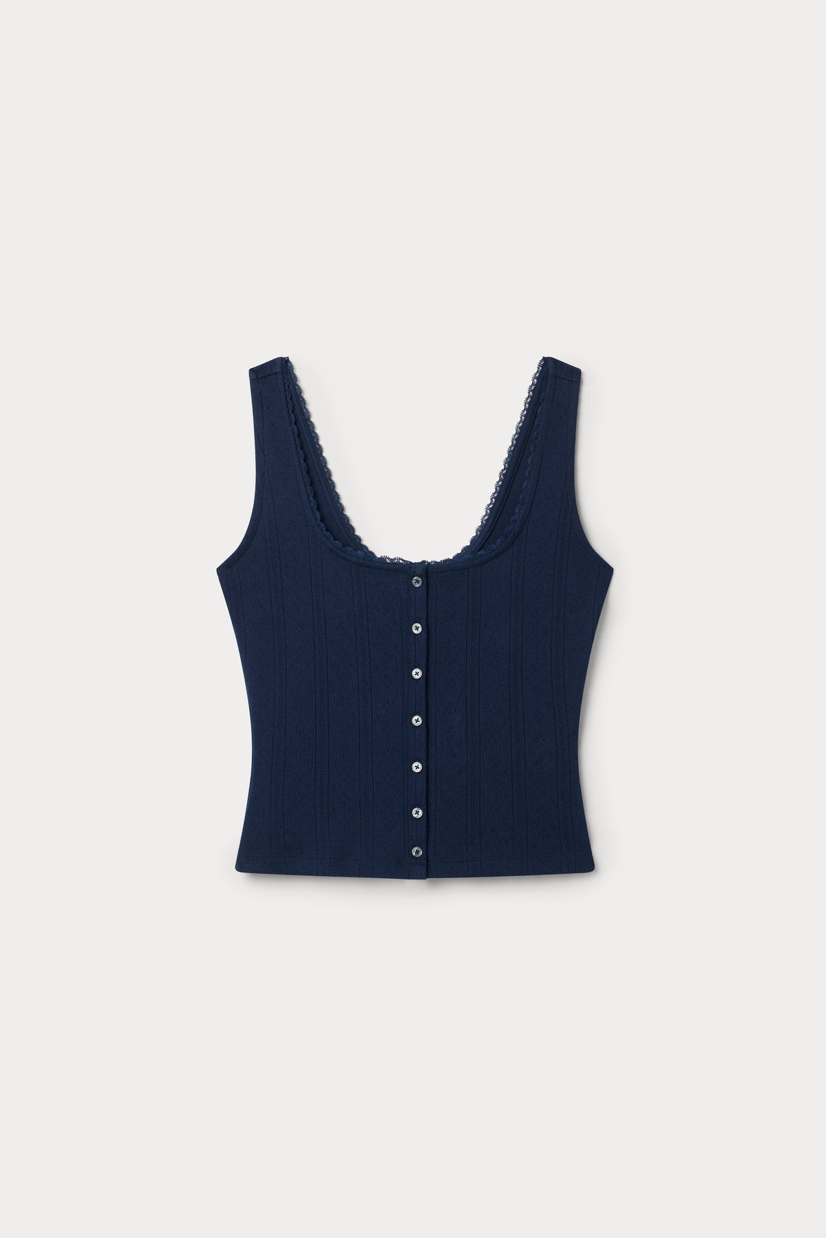 THE POINTELLE BUTTON DOWN TANK HORIZON INK