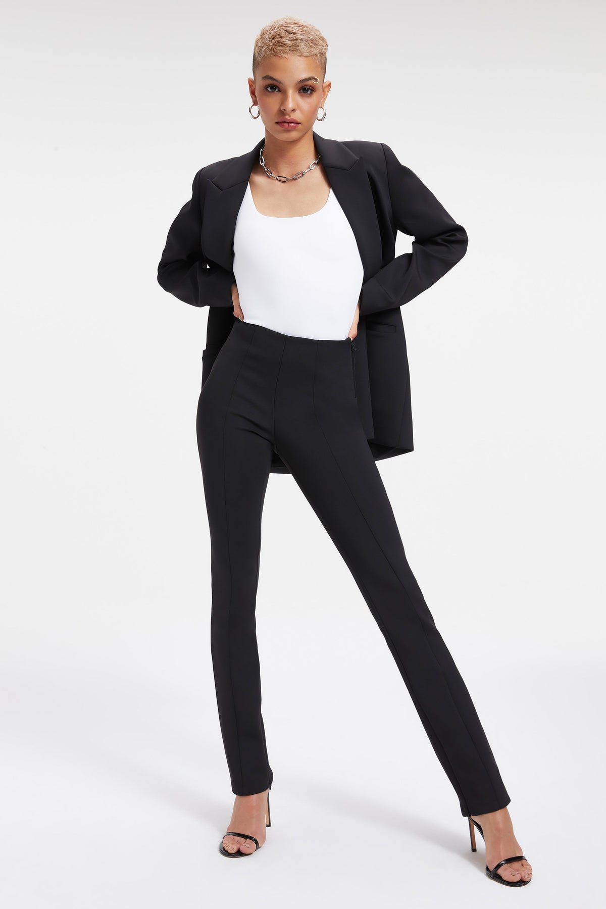 GOOD WAIST SCUBA PANTS BLACK001