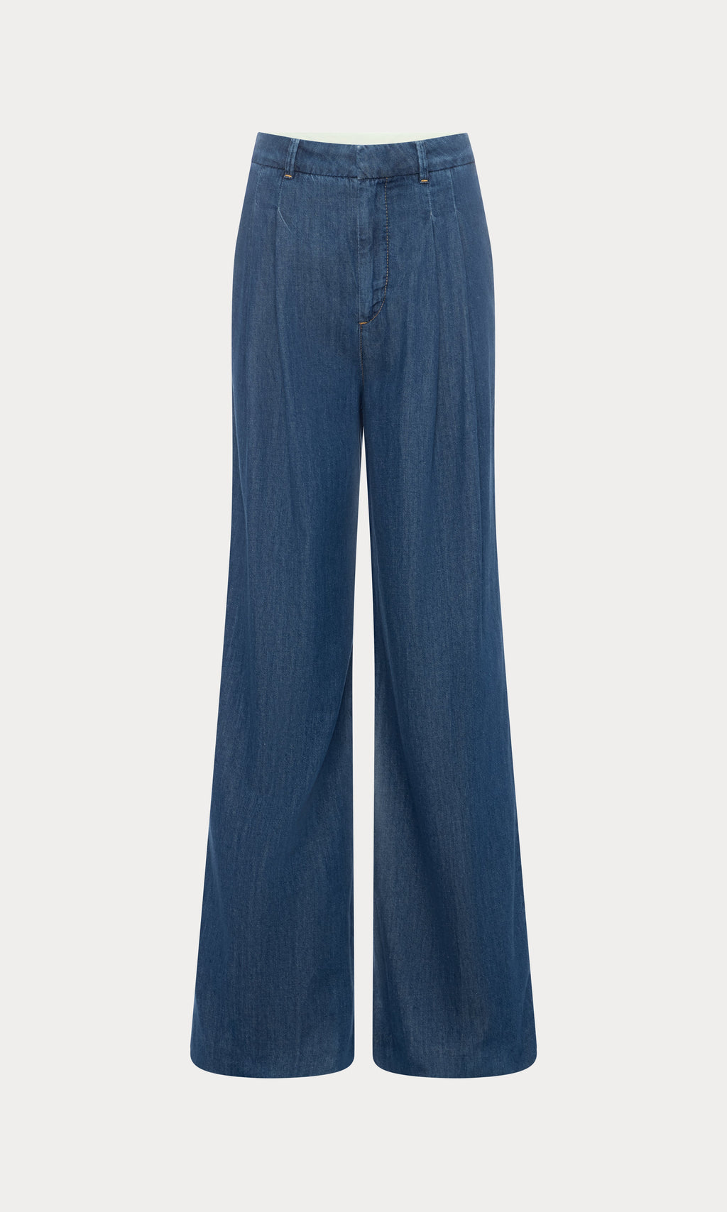 PLEATED HIGH WAISTED WIDE LEG TROUSER INDIGO1187