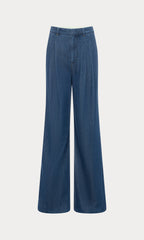 PLEATED HIGH WAISTED WIDE LEG TROUSER INDIGO1187