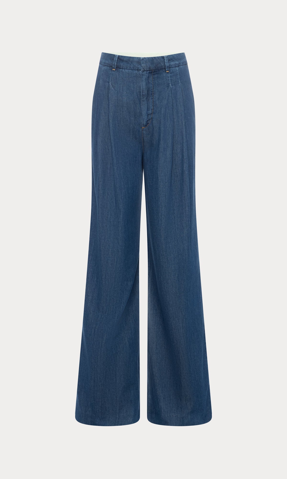 PLEATED HIGH WAISTED WIDE LEG TROUSER INDIGO1187