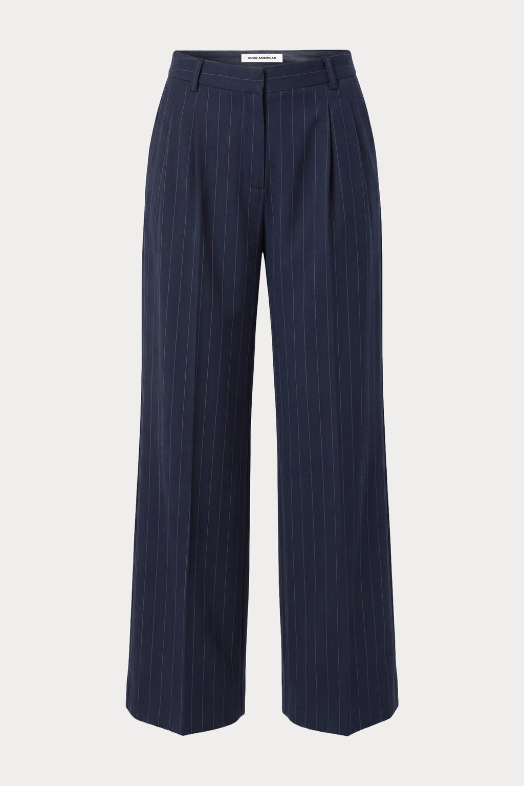 THE LOW RISE STRAIGHT LEG TROUSER NAVY PINSTRIPE