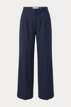 THE LOW RISE STRAIGHT LEG TROUSER NAVY PINSTRIPE