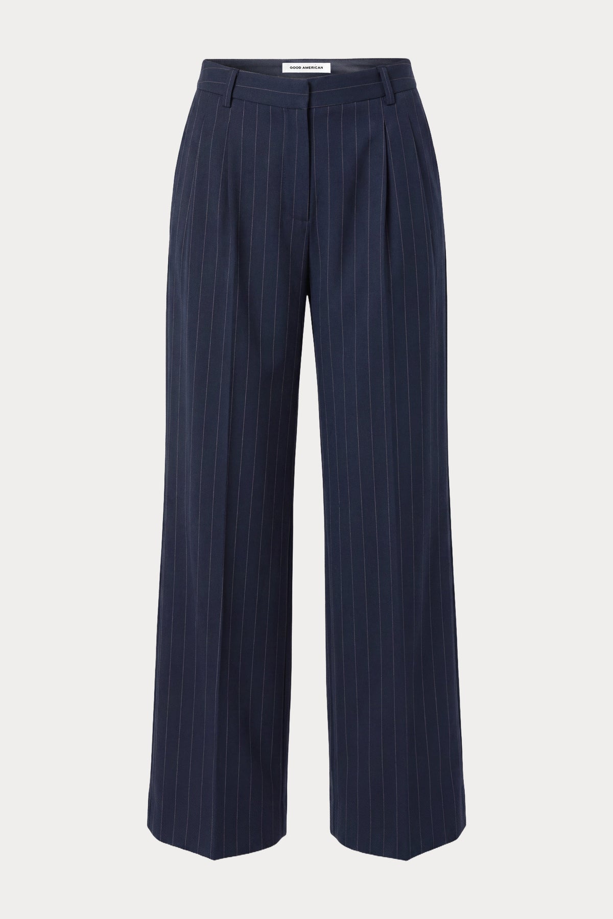 THE LOW RISE STRAIGHT LEG TROUSER NAVY PINSTRIPE