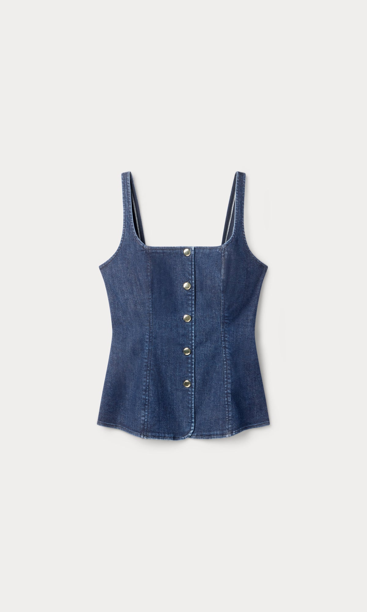 SLEEVELESS DENIM BUTTON FRONT TOP INDIGO1169
