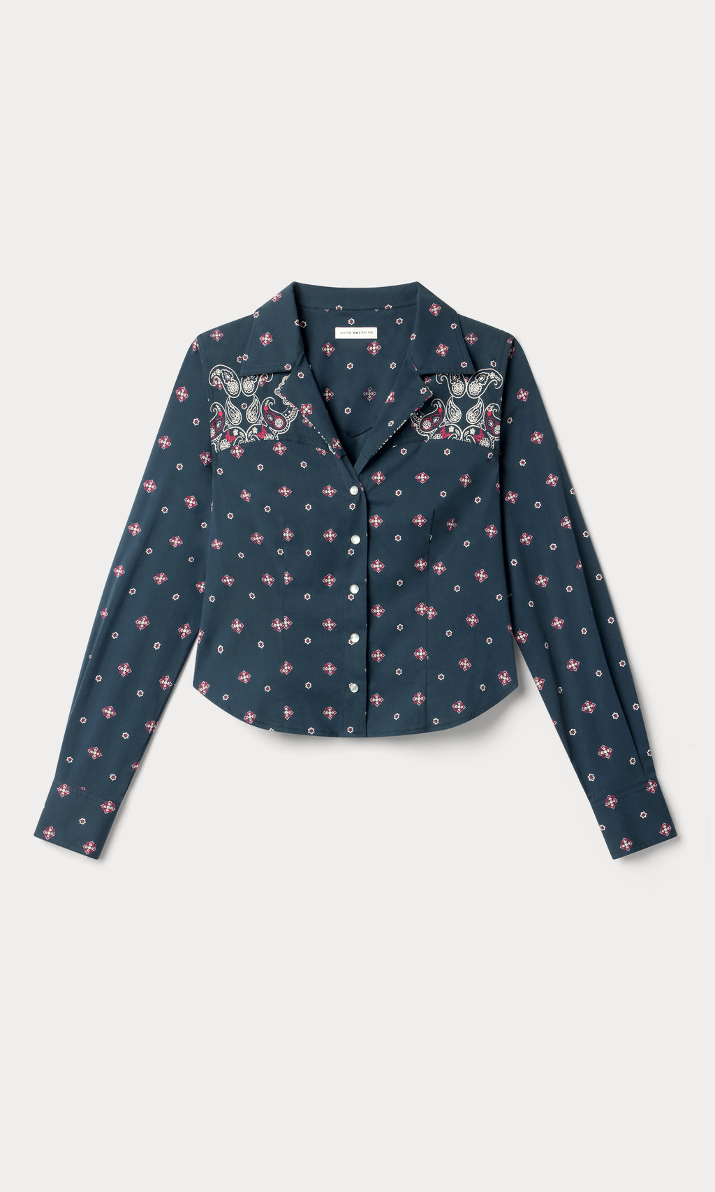 DOLLY TAILORED POPLIN SHIRT NEW NAVY BANDANA PRINT