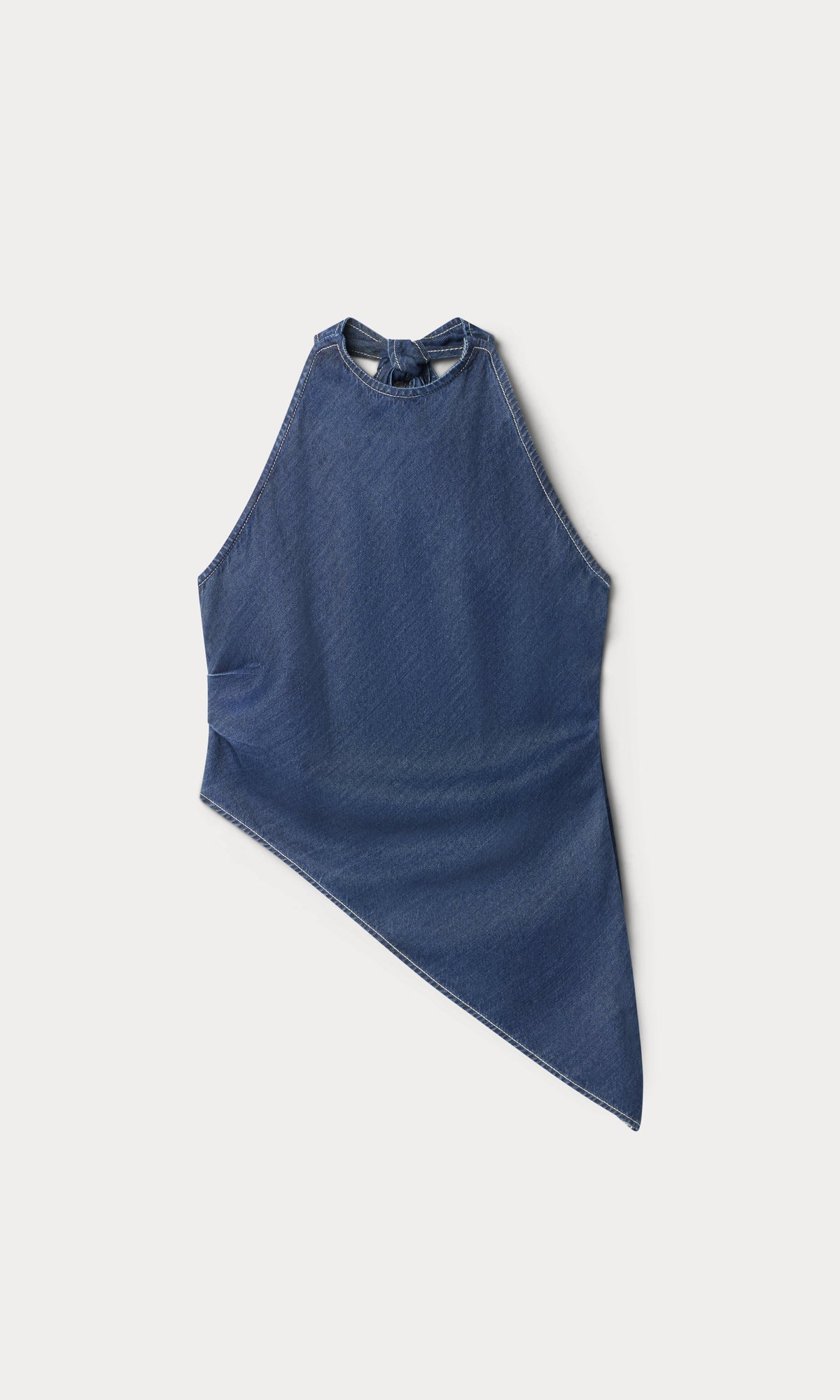 ASYMMETRIC HEM HALTER TOP INDIGO1187