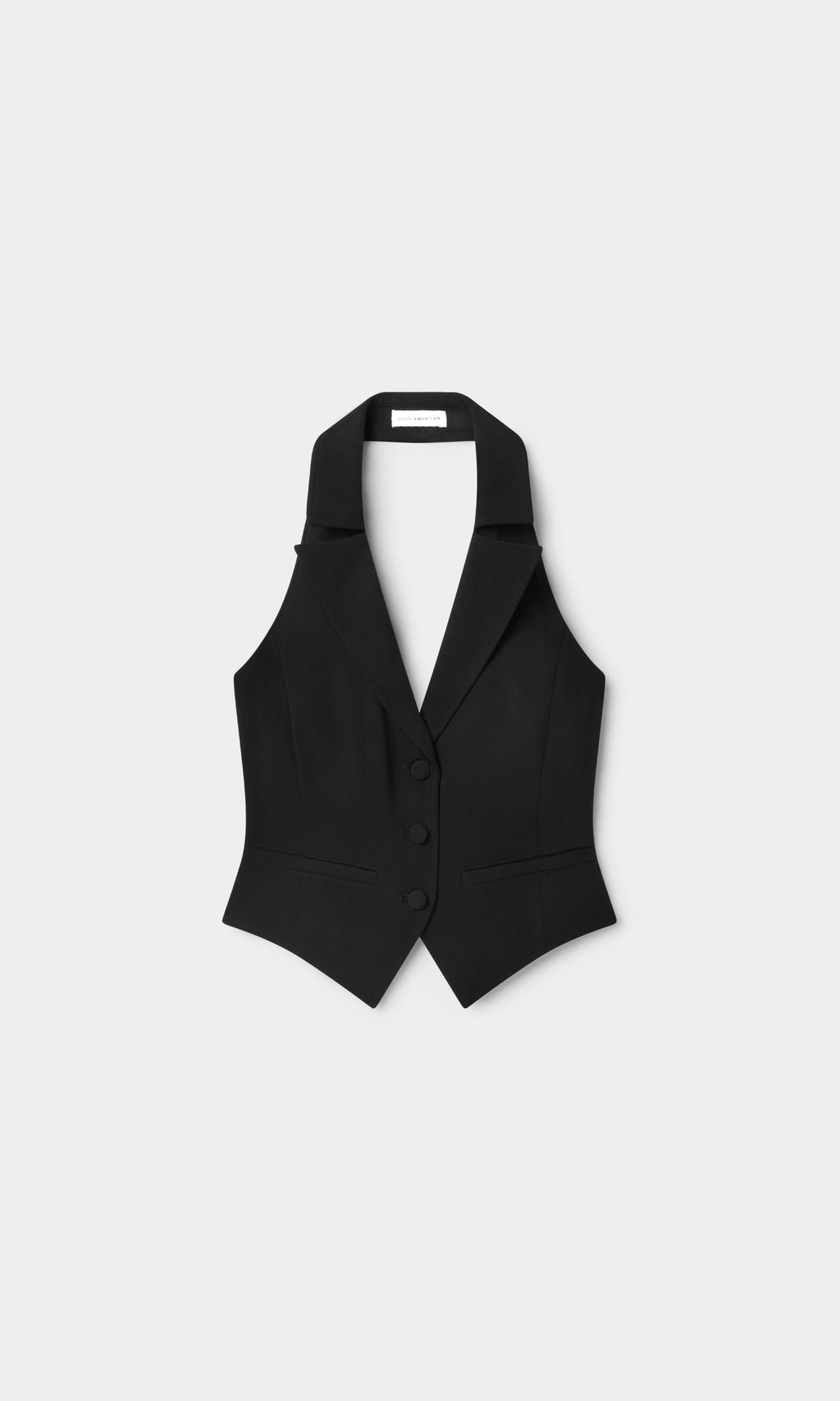 LUXE SUITING HALTER VEST BLACK001