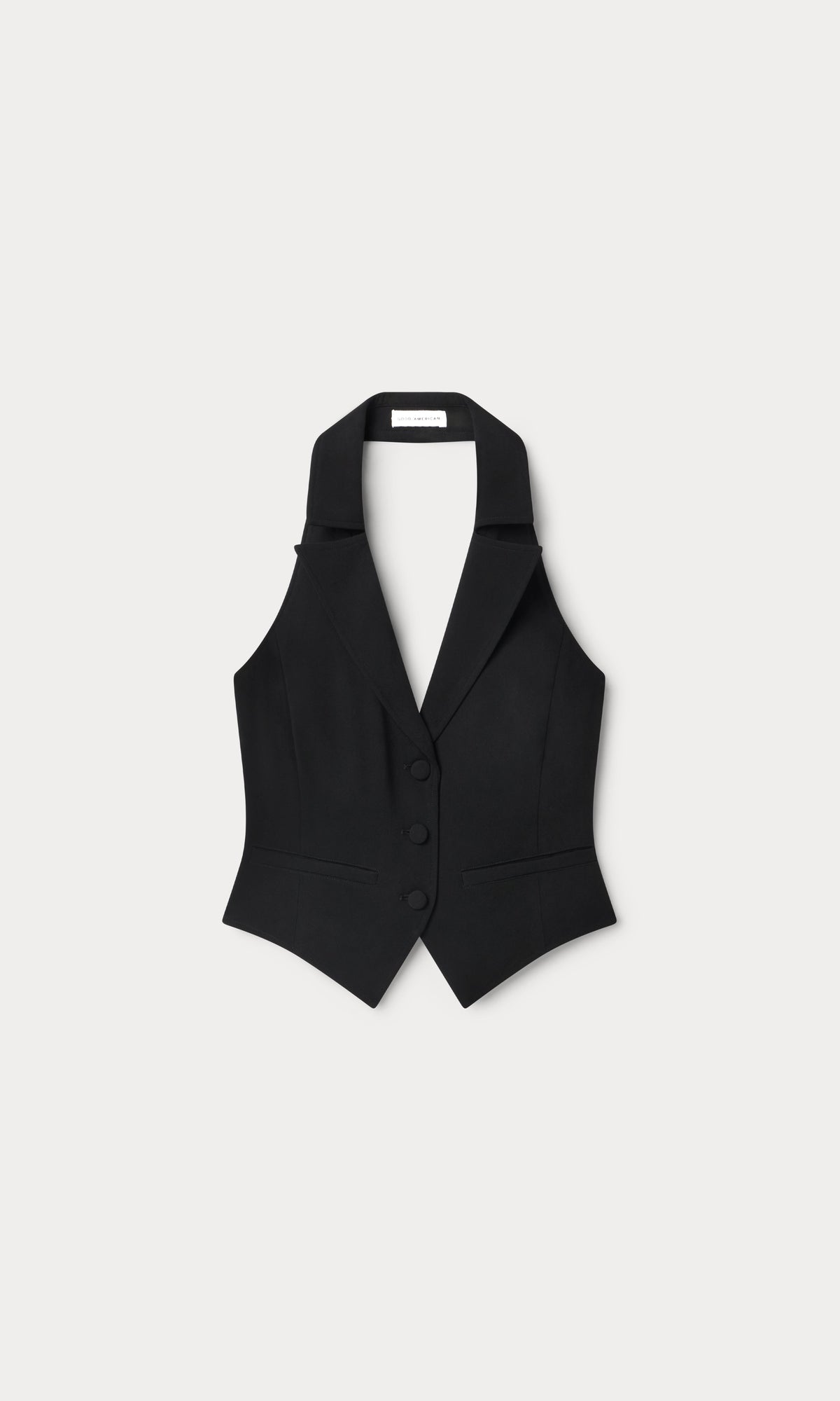 LUXE SUITING HALTER VEST BLACK001