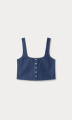 DENIM BUTTON FRONT TANK INDIGO1187