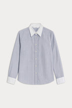 THE OXFORD CONTRAST SHIRT SLATE BLUE STRIPE