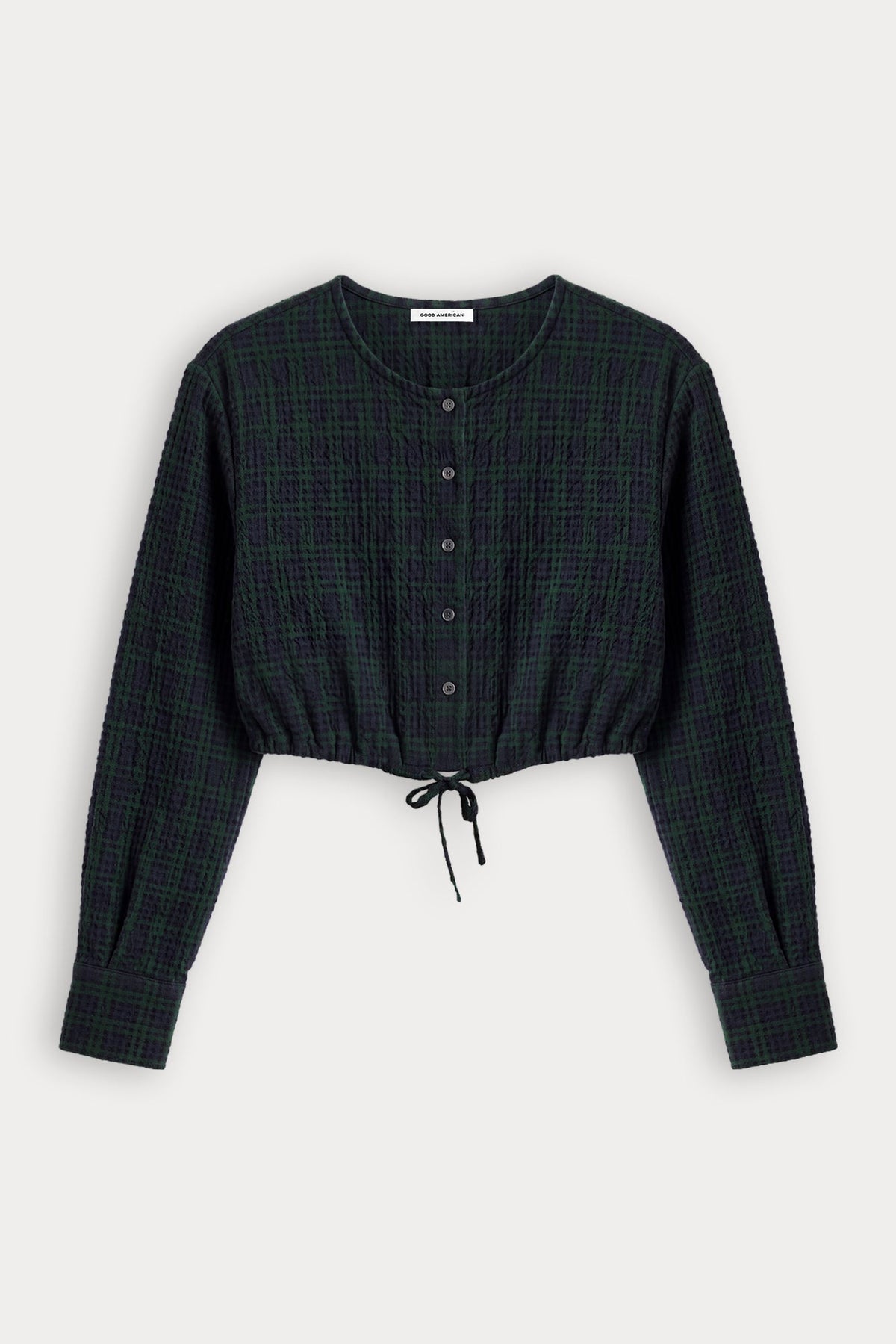 THE CRINKLE CINCHED SHIRT FOREST PLAID