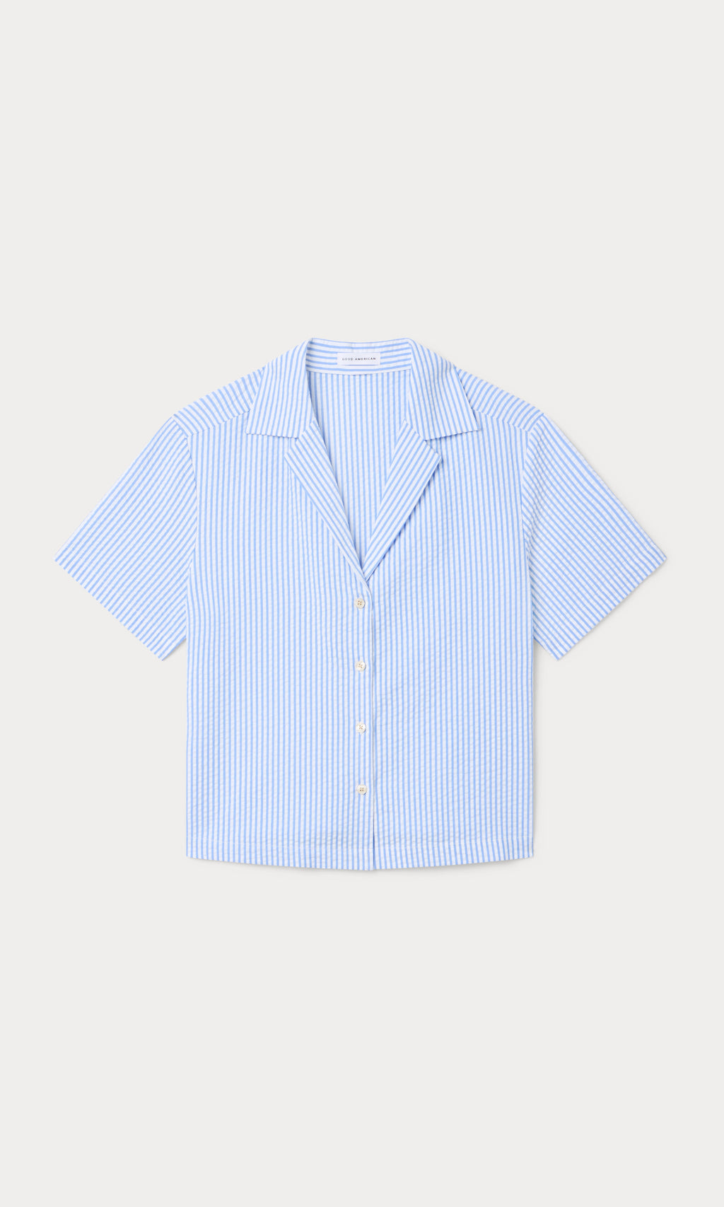 THE SEERSUCKER CAMP SHIRT BLUE STRIPE