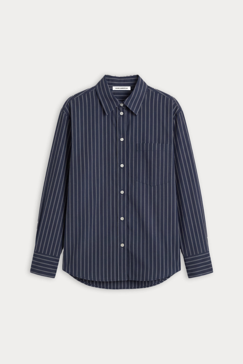 THE POPLIN EASY SHIRT NAVY STRIPE