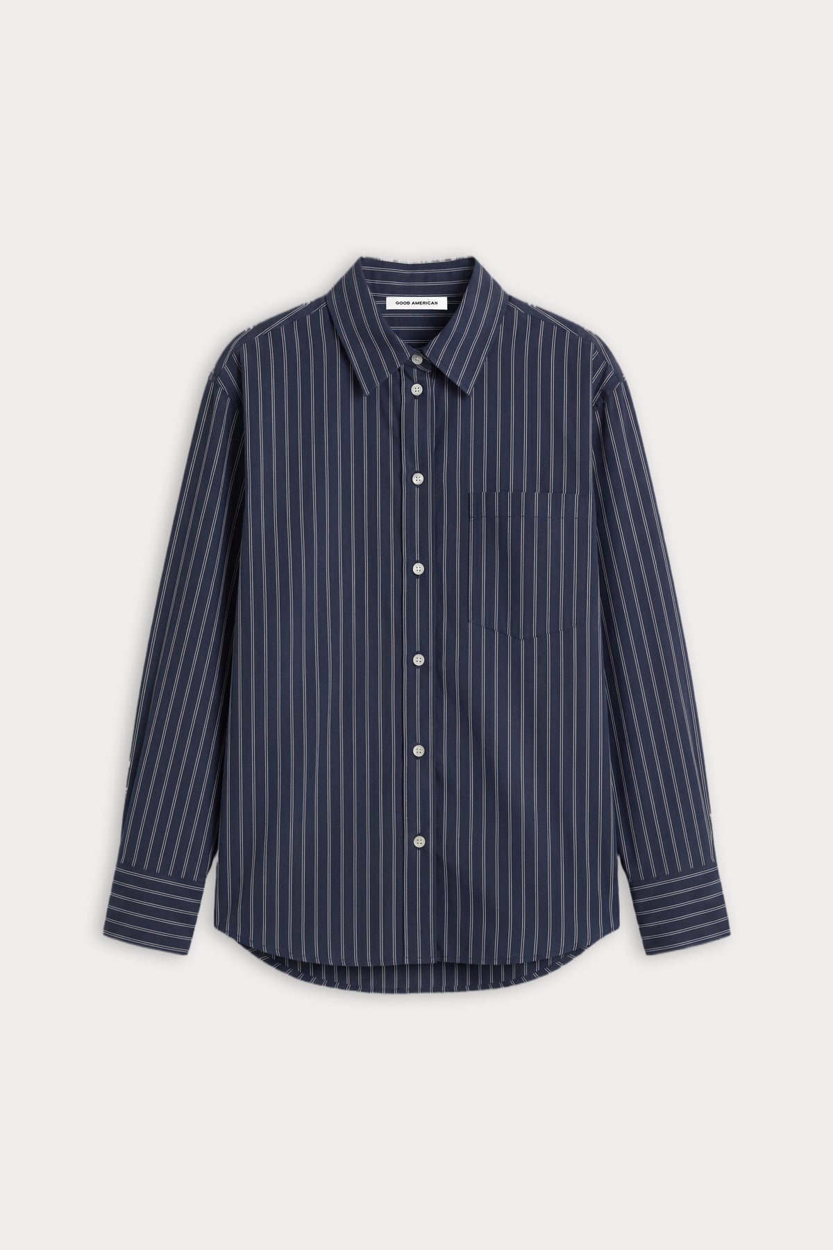 THE POPLIN EASY SHIRT NAVY STRIPE