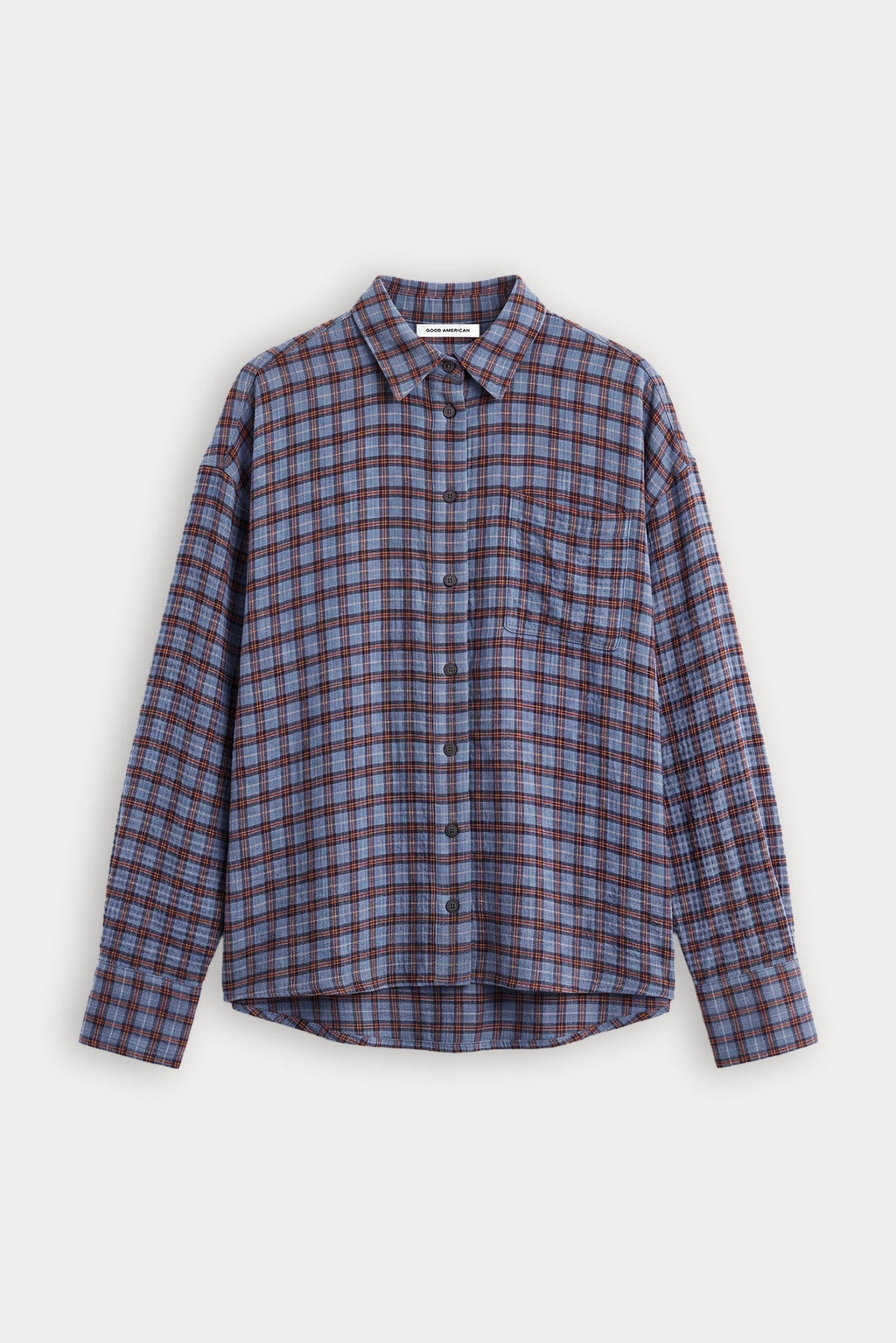 THE CRINKLE EASY SHIRT BLUE PLAID