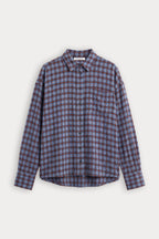 THE CRINKLE EASY SHIRT BLUE PLAID