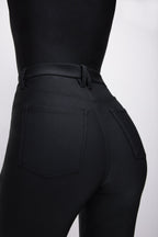 COMPRESSION SHINE STRAIGHT PANTS BLACK001