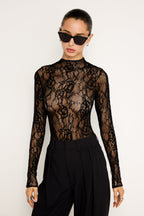 LACE MOCK NECK BODYSUIT BLACK001