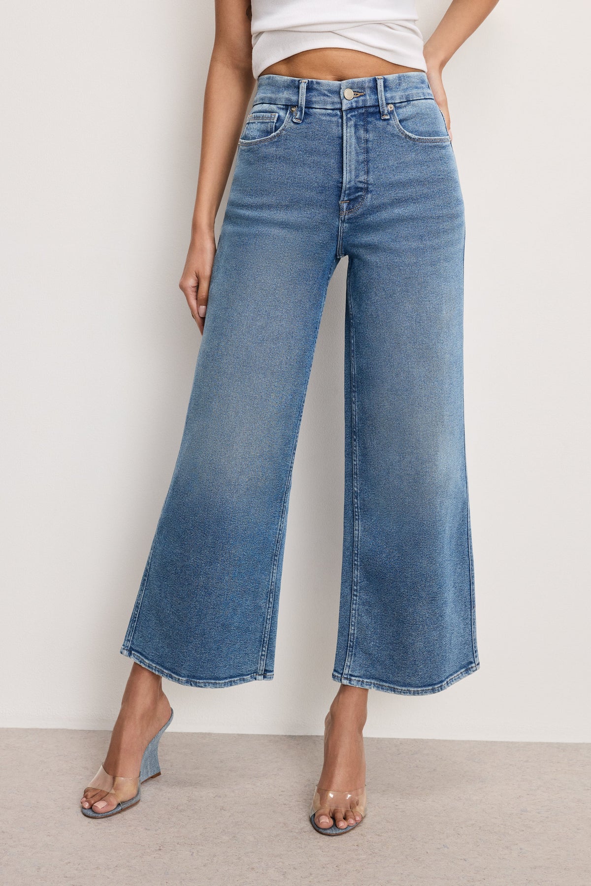 GOOD SKATE WIDE CROPPED JEANS BLUE541