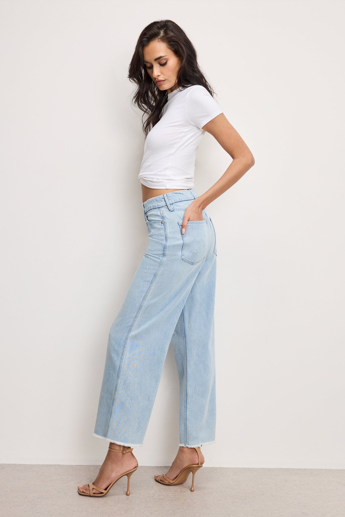 WEIGHTLESS GOOD SKATE WIDE CROPPED JEANS INDIGO959
