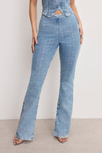 DOLLY CRYSTAL DENIM PULL ON PANTS INDIGO1023