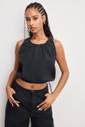 TWILL PARACHUTE BUBBLE TOP BLACK001