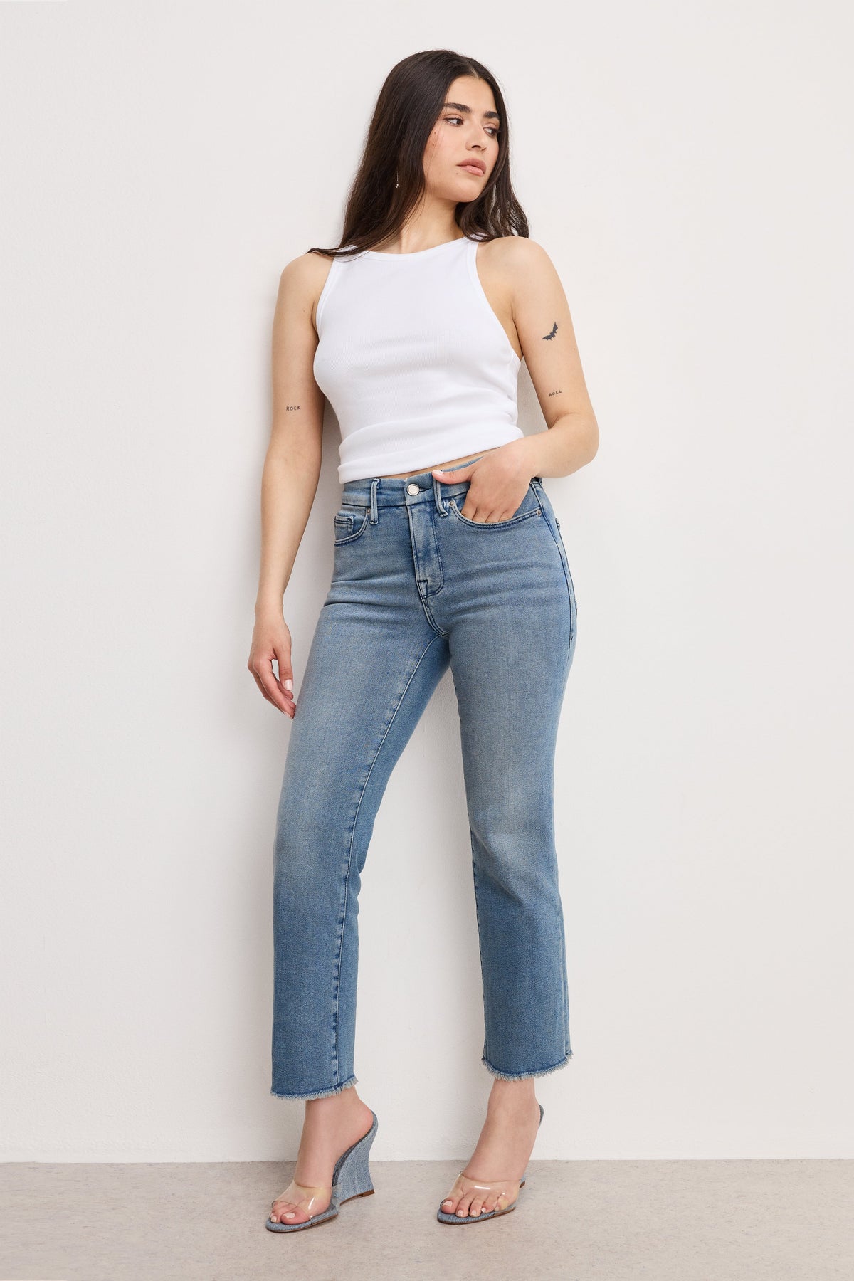 GOOD PETITE STRAIGHT JEANS BLUE449