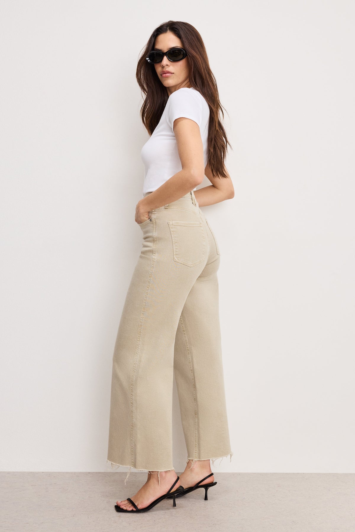 GOOD SKATE WIDE CROPPED JEANS DUNE001