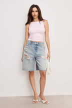 WEIGHTLESS SLEEVELESS TANK COTTON CANDY PINK003