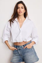 POPLIN BUBBLE SHIRT WHITE001