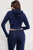 JEANIUS CORSET HOODIE INDIGO1029