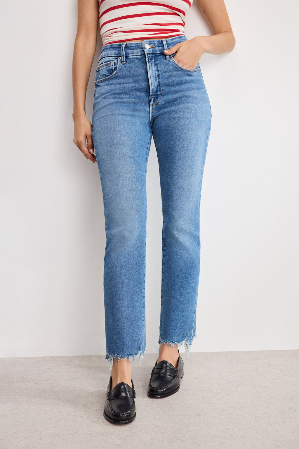 SOFT TECH GOOD LEGS STRAIGHT JEANS INDIGO514