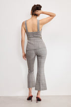 PLAID PULL ON KICK FLARE PANTS GLEN PLAID001