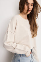 COZY KNIT CREW NECK VANILLA001