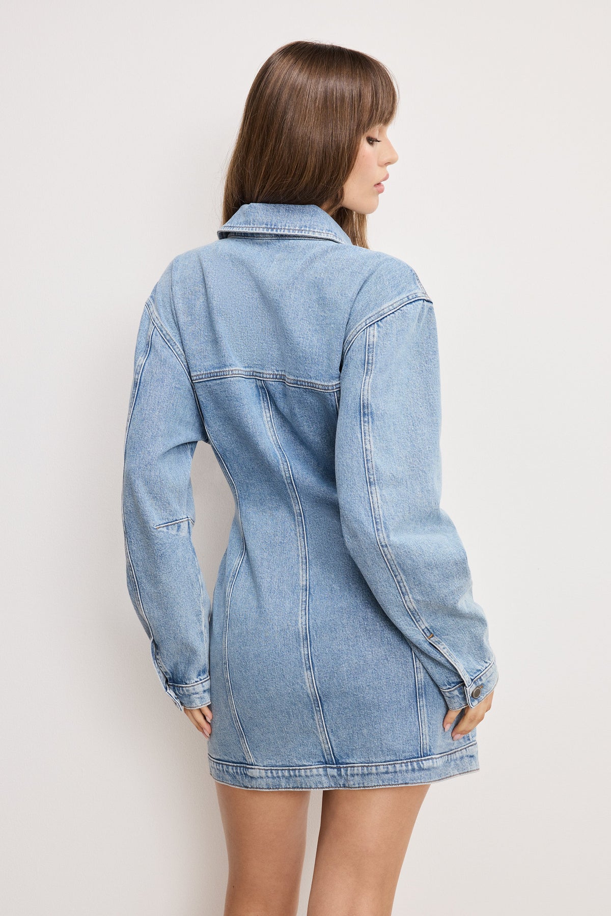 BARREL LONG SLEEVE MINI DRESS INDIGO911