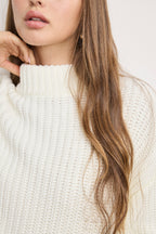 CHUNKY KNIT MOCK NECK SWEATER IVORY003